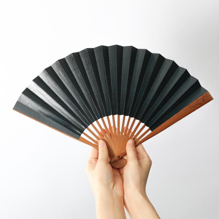扇子 柿渋 無地 茶色 紺 7寸5分 22.5cm 扇や 半げしょう 京都