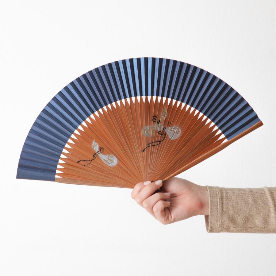 京扇子 ペンテックス 短地 ひょうたん 鳥獣戯画 馬 7寸5分 22.5cm 扇や