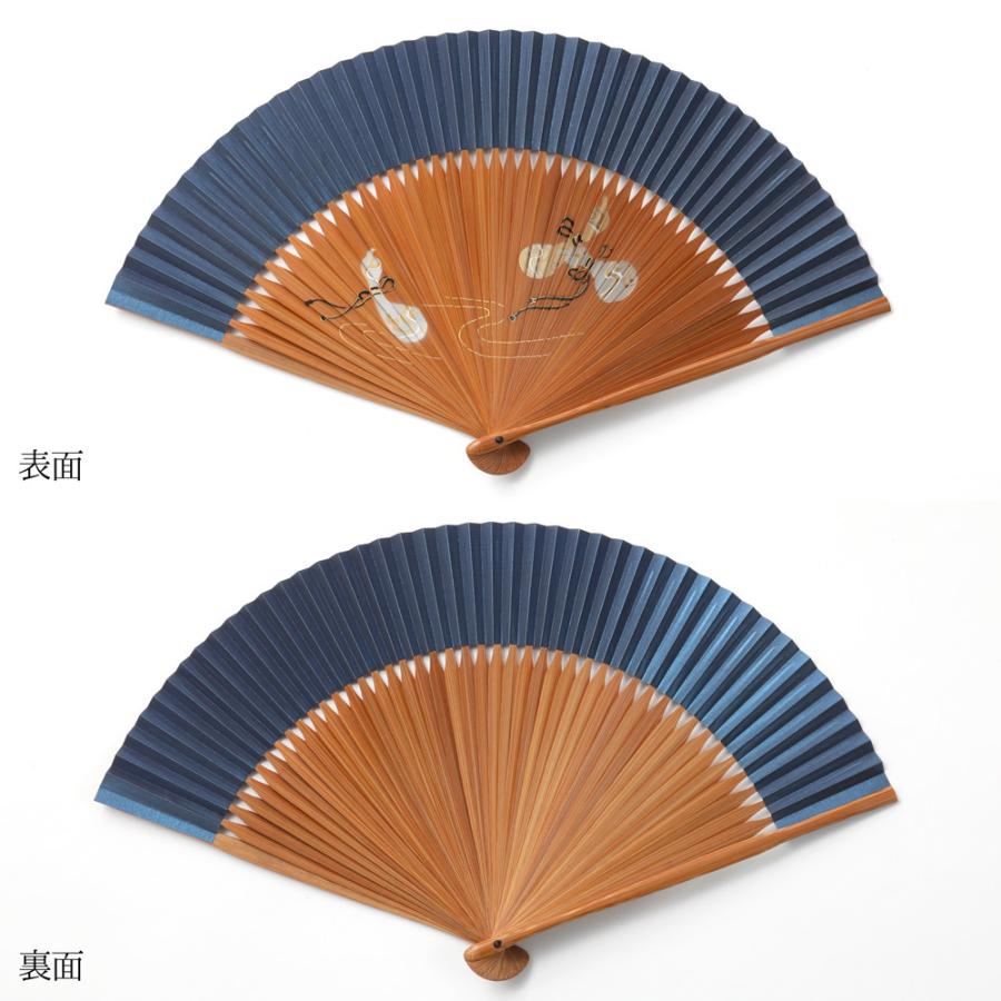 京扇子 ペンテックス 短地 ひょうたん 鳥獣戯画 馬 7寸5分 22.5cm 扇や