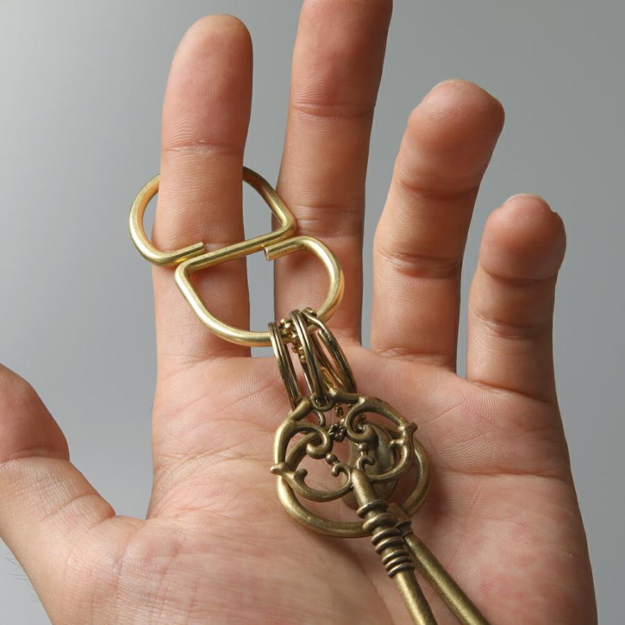 No.4 キーホルダー セット KKH-004-B 真鍮 キーリング 金色 上白石金具 