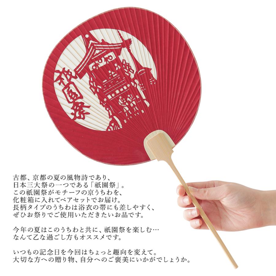 うちわ セット 祇園祭 長柄 2枚 夏 贈答品 プレゼント ディスプレイ 室