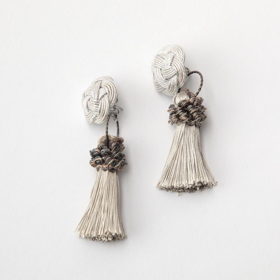 アクセサリー 水引 梅結び 大 タッセル付 2way kokokumu イヤリング