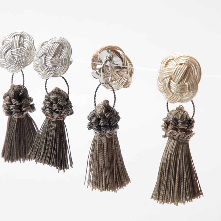 アクセサリー 水引 梅結び 大 タッセル付 2way kokokumu イヤリング