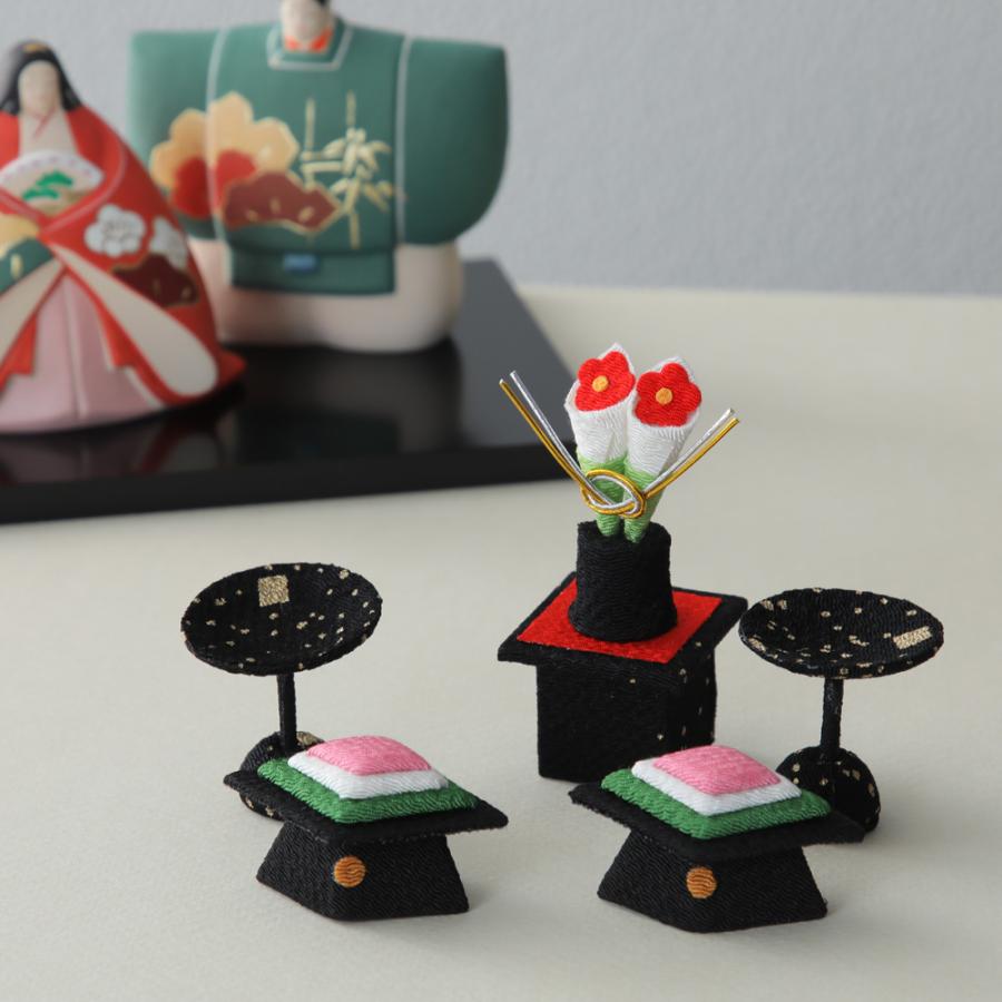 ちりめん菱高三方 菱餅 高杯 三方 雛道具 雛人形 お道具 小道具