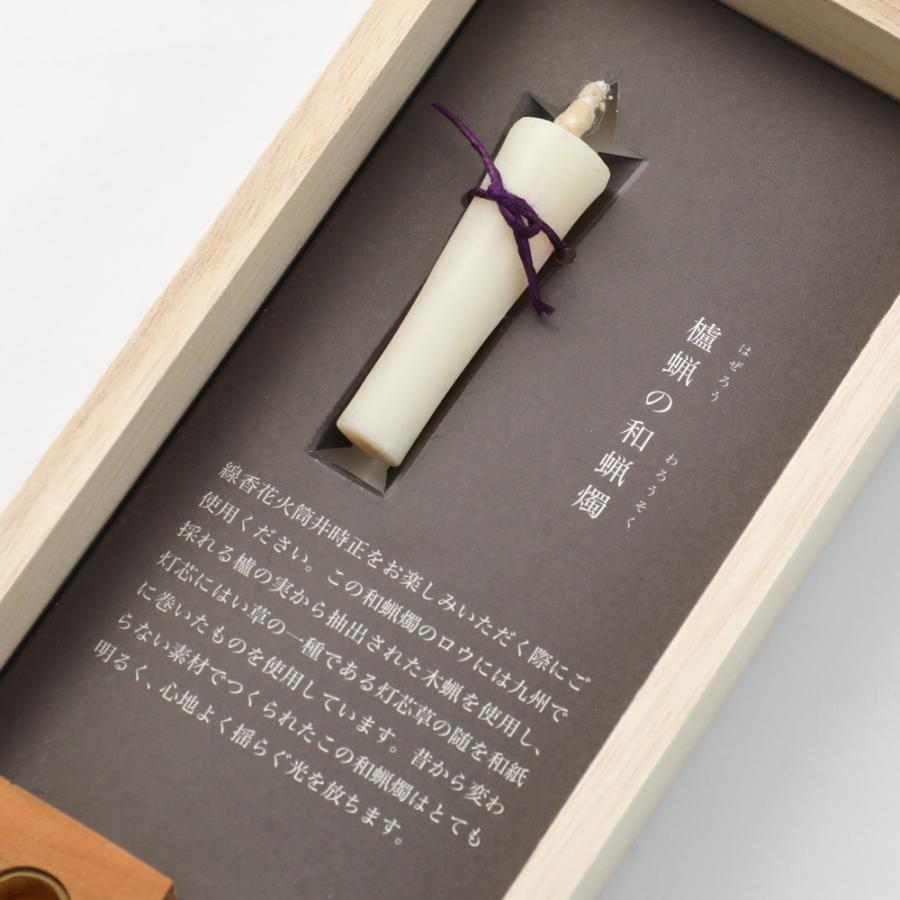 線香花火 花々 40本入り 桐箱入り ロウソク立て付き 筒井時正玩具花火 