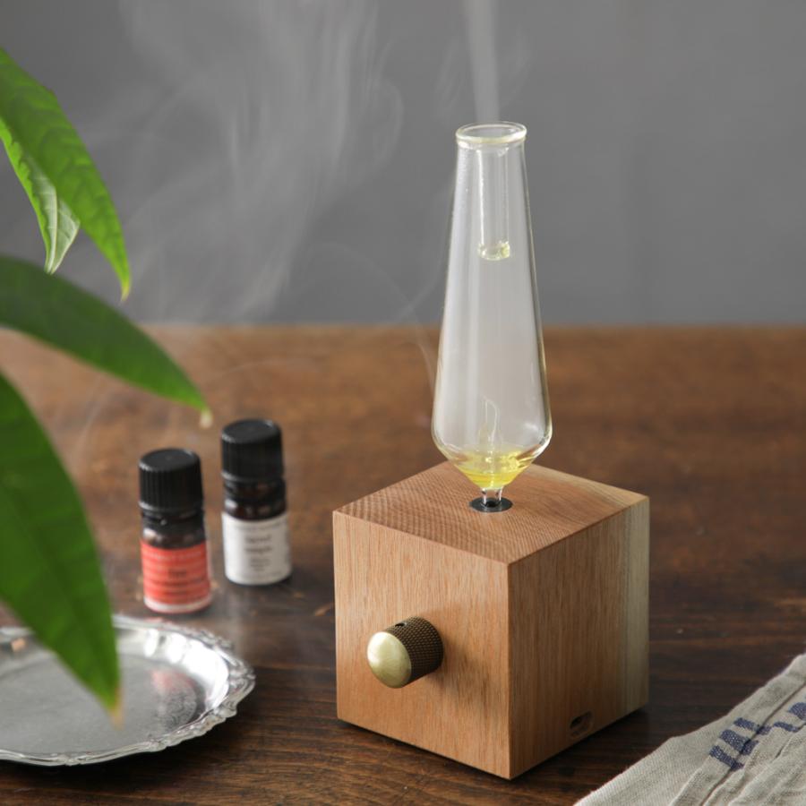アロマディフューザー WOODEN AROMA DIFFUSER TSUYANA ウッドアロマディフューザー ネブライザー式 水なし 水を使わ