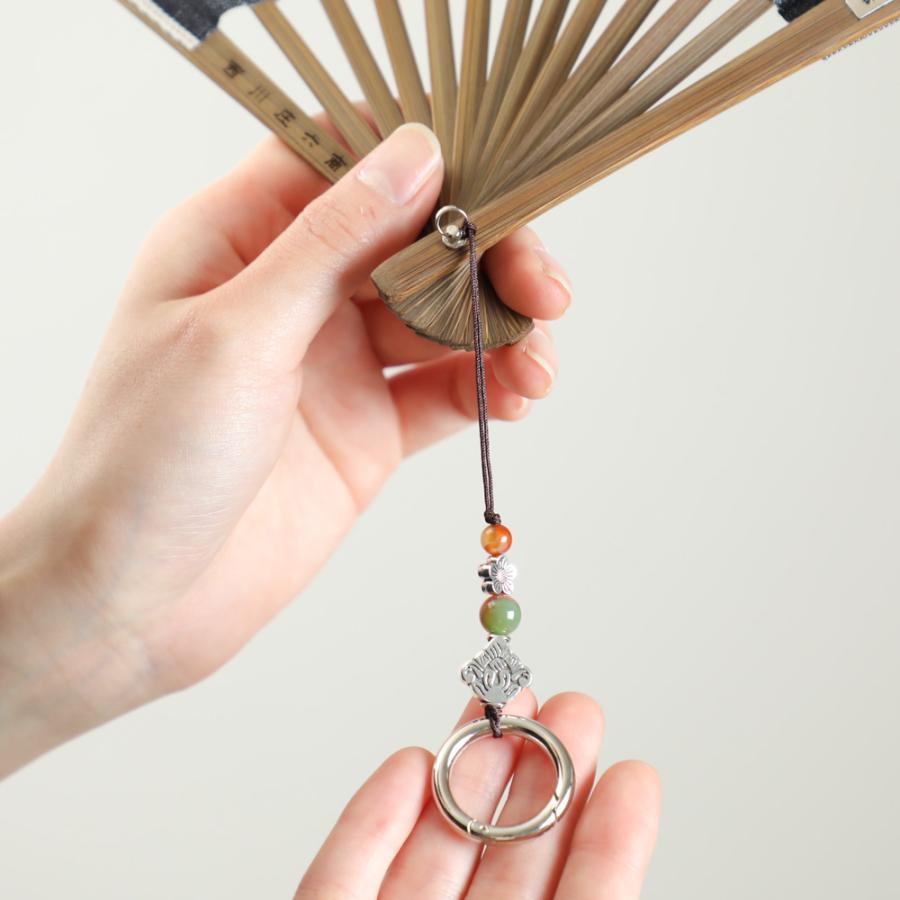 おまとめ中 花と扇子のストラップ 最高 おまとめ中 花と扇子の