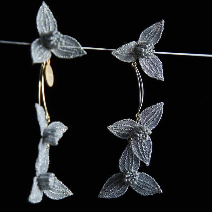 Tsuyukusa Earring Red Silver Black ツユクサ イヤリング Yuki Onizuka 京都 ぎんやんま Yo Tsuyukusa E 京うちわ 扇子専門店 ぎんやんま 通販 Yahoo ショッピング