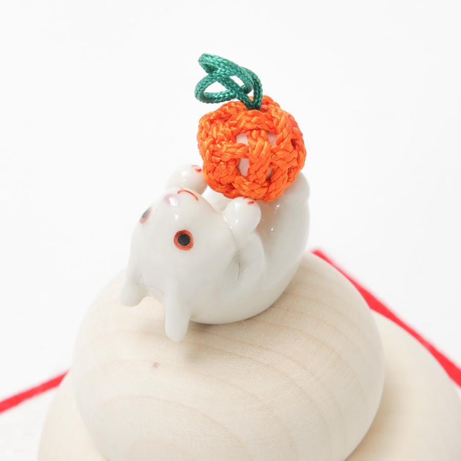 正月飾り 数量限定 うさぎ 鏡餅 木製 陶器 正月 干支 卯 オブジェ 小物