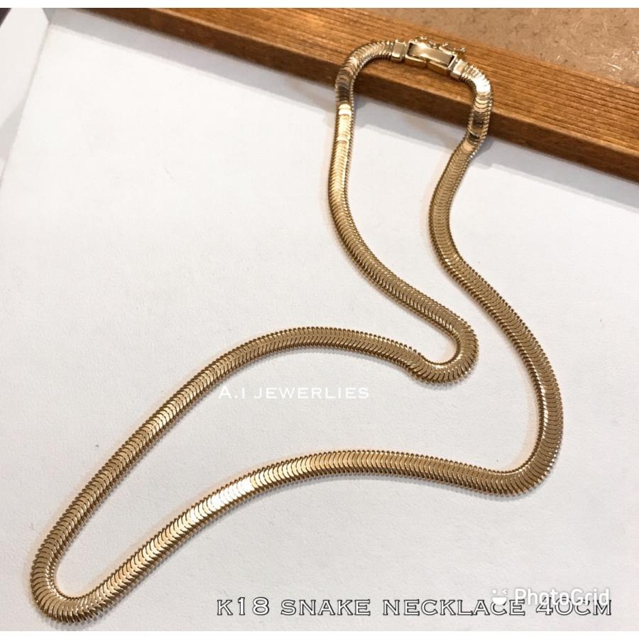 ネックレス 18金 スネーク K18 スネーク ネックレス チェーン 40cm レディース K18 Snake Chain 40cm Www Fakfakkab Go Id