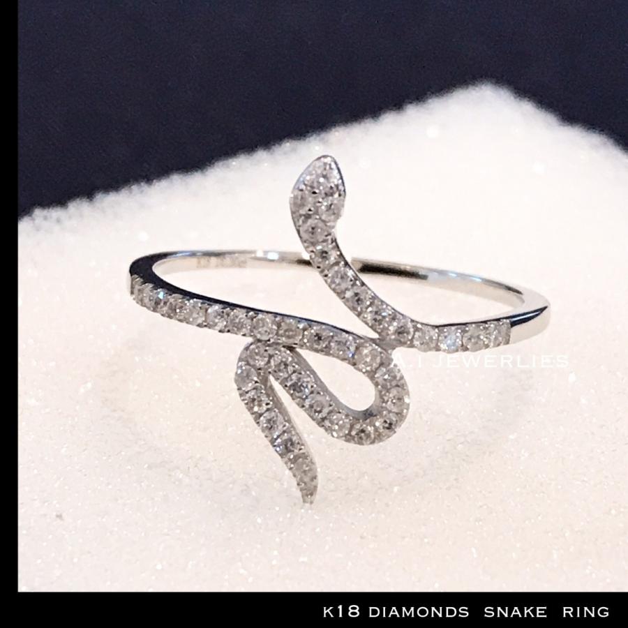 値頃 リング スネーク 天然 k18 18金 天然ダイヤモンド ホワイト リング / k18 snake diamonds ring, KAG-Deli かぐでり fb46b5b9
