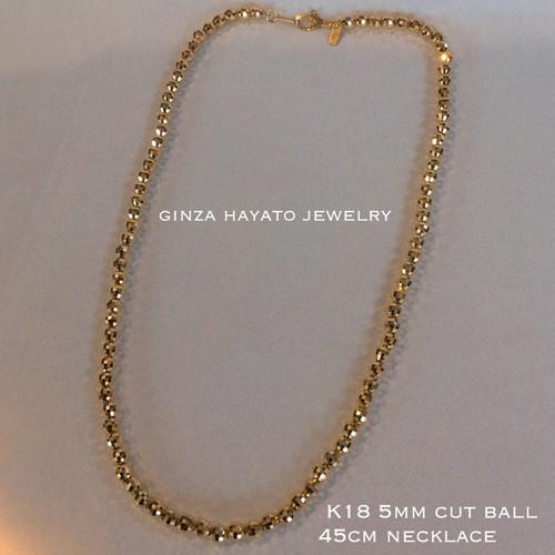 18金 ネックレス メンズ ｋ１８ メンズネックレス ミラーカットボール ５mm ４５cm K18millercutbollnecklace45cm5mm Ginza Hayato Jewelry 通販 Yahoo ショッピング