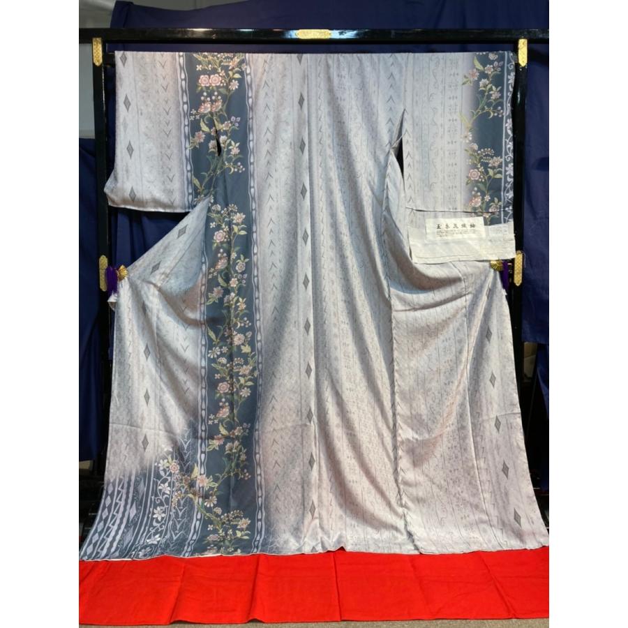 訪問着 玉糸花織 袷 単衣 訪問着 仮絵羽 正絹 玉糸 花織紬 新品 未仕立 