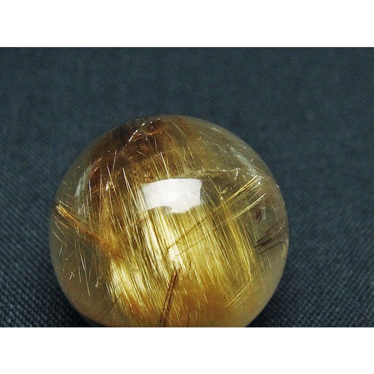 ゴールドタイチンルチル入り 水晶 丸玉 22mm t145-2491 : 銀座東道