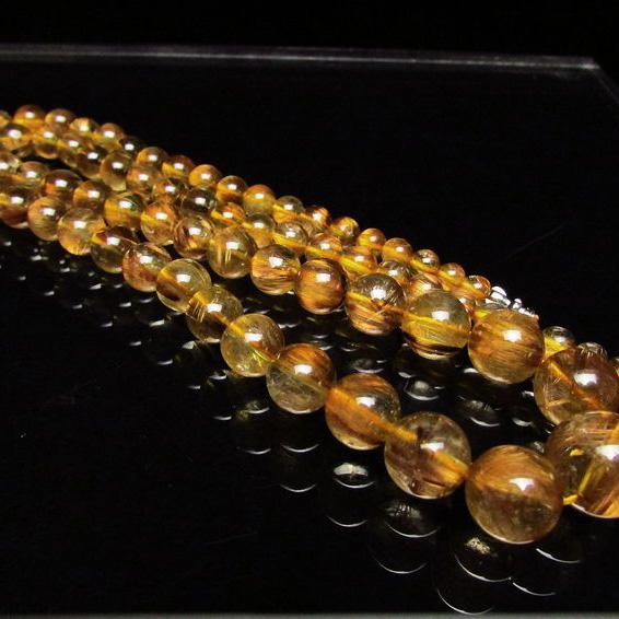 ゴールドタイチンルチル ネックレス 5mm t162-324