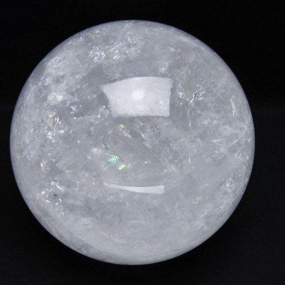2.4Kg 虹入り ヒマラヤ水晶 丸玉 125mm t718-3454 : 銀座東道 天然石