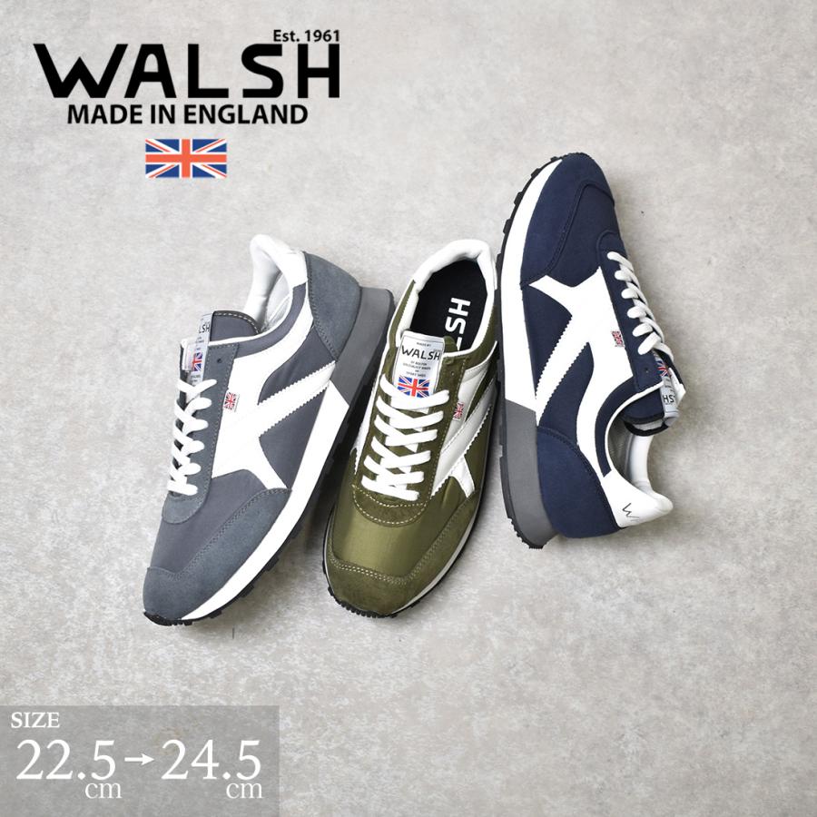 WALSH スニーカー ブラック/ホワイト 6(24.5cm-25cm) Walsh