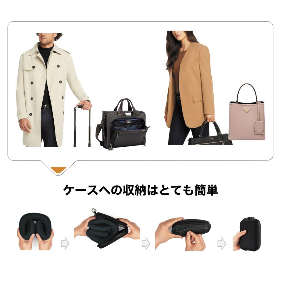 トラベル ネックピロー 収納ケース付き u型 首枕 携帯枕 まるで魔法