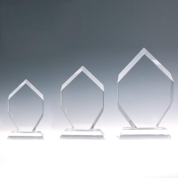 クリスタル 表彰楯 ヘキサゴン NKTR-0009-2（中） レーザー彫刻 サンドブラスト用 ガラス素材｜ginzagift｜02