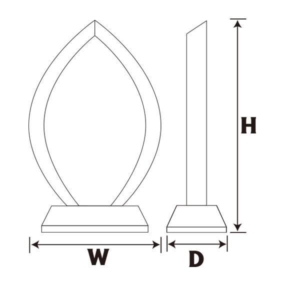 表彰状 表彰楯 クリスタル トロフィー ゴルフコンペ スポーツ 優勝 しずく型 NKTR-0010-3(小) 彫刻代込み商品｜ginzagift｜07