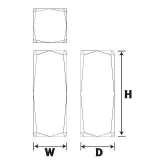 ペーパーウェイト 50x50x150mm クリスタルガラス 24面 四角柱 ペーパーウェイト 50x50x150mm クリスタルガラス 24面 四角柱