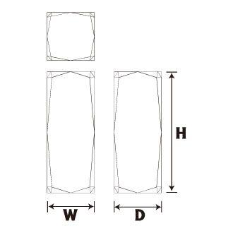 ペーパーウェイト 50x50x150ｍｍ クリスタルガラス 24面 四角柱 ブロック 透明 ディスプレイ 展示 サンドブラスト レーザー彫刻用 ガラス素材 NKTR-0067｜ginzagift｜03