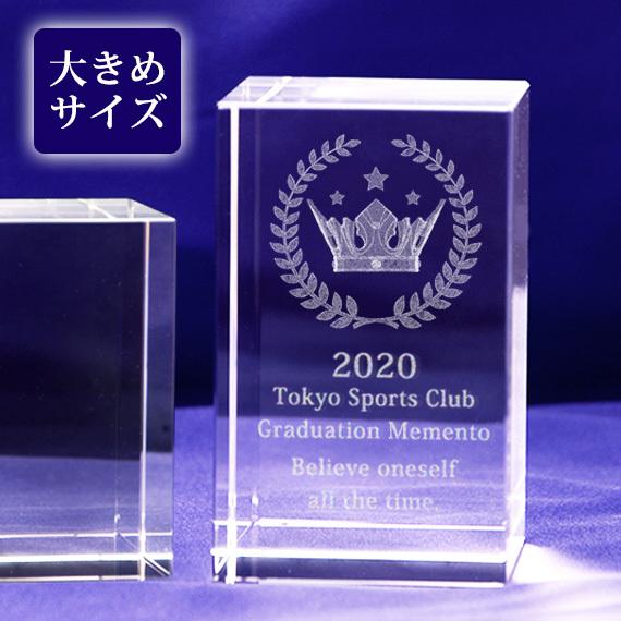3Dクラウン クリスタル ブロック 60x100mm ペーパーウェイト
