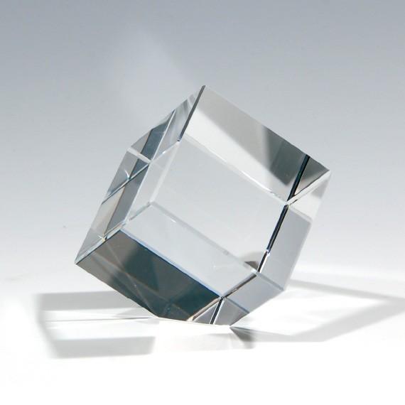 3D地球 ペーパーウェイト クリスタル ブロック 50x50mm 斜め置き 創立