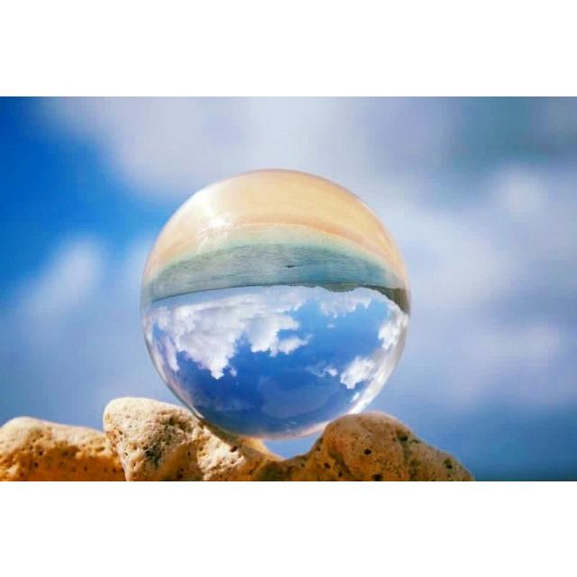 水晶玉　約35mm クリスタルボール 35mmミニサイズ 撮影 無色透明 人工水晶玉 水晶球