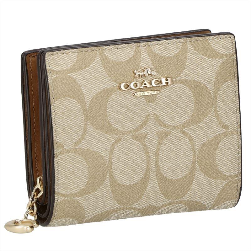 コーチ COACH 二つ折財布 C3309 BEIGE/BROWN ギフト プレゼント 誕生日