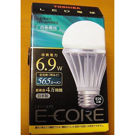 新製品 東芝 LED電球「一般電球形6.9W」白色相当 LEL-AW6N/2 6