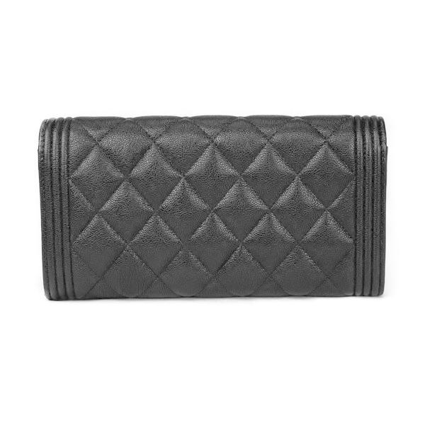 未使用品　 シャネル　CHANEL　ボーイシャネル キャビアスキン フラップロングウォレット ゴールド金具　A80286 |  | 01