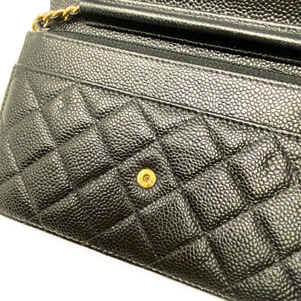美品　シャネル　CHANEL  マトラッセ　チェーンウォレット　キャビアスキン　ブラツク　ゴールドチェーン　Ａ33814 |  | 08