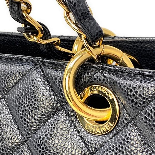 美品 シャネル CHANEL トートバッグ GST チェーントート キャビアスキン ブラック 黒  ゴールド金具　A50995 | CHANEL | 07