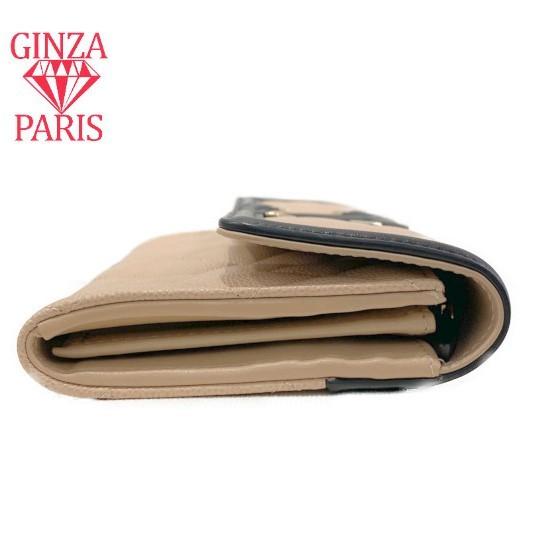 未使用品　シャネル　CHANEL  CCフルグリー　キャビアスキン　フラップウォレット　ベージュ×ブラック　A84448 | CHANEL | 04