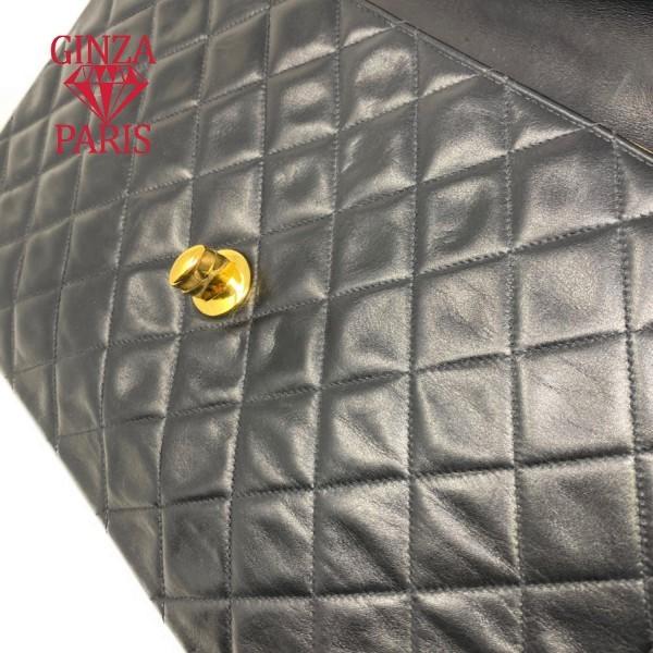 プライスオフモール　シャネル 　CHANEL　 デカマト　マトラッセ３４　ダブルチェーン　ダブルフラップ　チェーンショルダーバッグ　ラムスキン　ゴールド金具 | CHANEL | 10