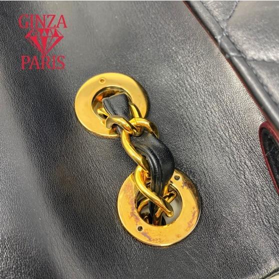 プライスオフモール　シャネル 　CHANEL　 デカマト　マトラッセ３４　ダブルチェーン　ダブルフラップ　チェーンショルダーバッグ　ラムスキン　ゴールド金具 | CHANEL | 16