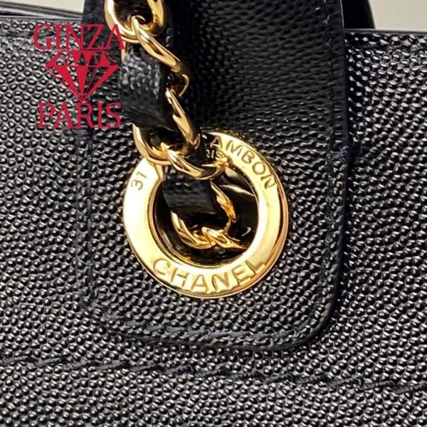 極美品　シャネル  CHANEL  ドーヴィル  ２WAY  スタッズロゴ  ショルダー　トートバッグ　ブラック　ゴールド金具　A57069 | CHANEL | 09