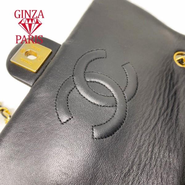 美品  シャネル  CHANEL  ミニマトラッセ20 チェーンショルダーバッグ  ラムスキン  ブラック   ゴールド金具   A01163 | マトラッセ | 14