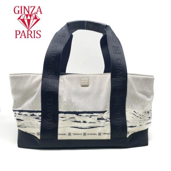 CHANEL シャネル スポーツライン ナイロン トートバッグ グレー