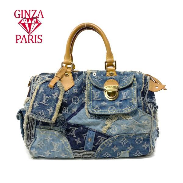 スピーディ ルイ ヴィトン LOUIS VUITTON モノグラムデニム パッチ 