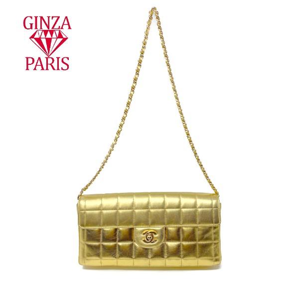 極美品　シャネル  CHANEL  ヴィンテージ  チョコバーショルダーバッグ　ゴールドラムスキン　ゴールド金具  希少品 | Chocolate bar | 02