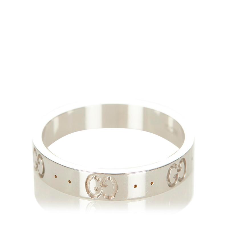 セール特価 あす着対応 中古 18号 Gucci メンズ 指輪 リング アイコンリング ホワイトゴールド K18wg シルバー グッチ メンズアクセサリー Tokodagingnusantara Com