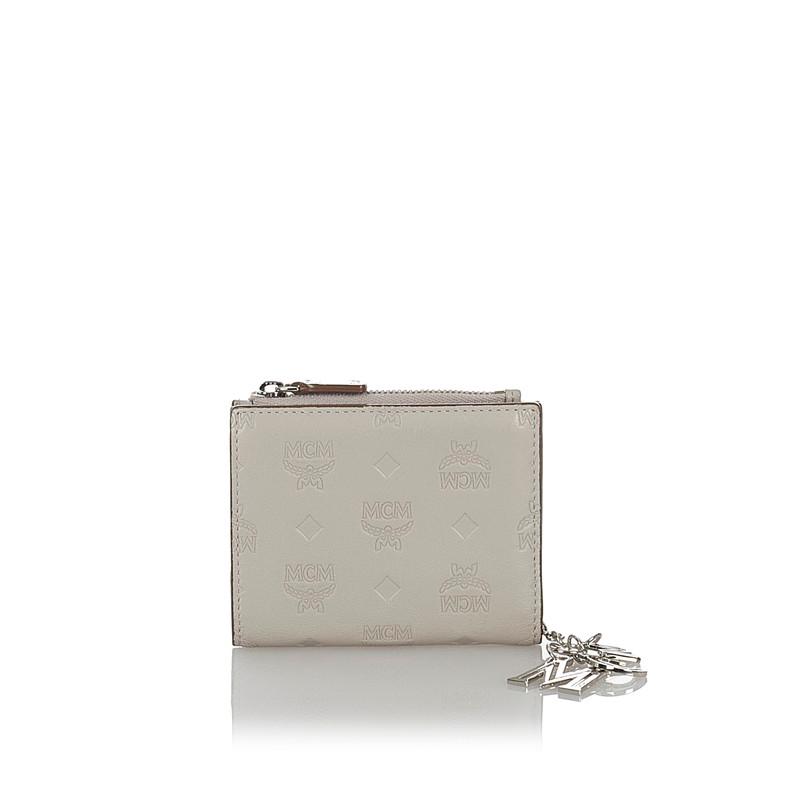 MCM（エムシーエム） エム シー エム グレー レザー 二つ折り財布 