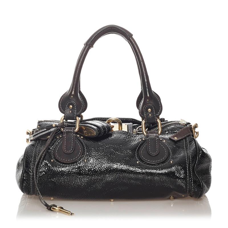 Chloe クロエ パディントン ブラック レザー ハンドバッグ