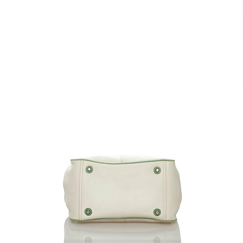 COACH コーチ 7532 ホワイト グリーン レザー トートバッグ レディース 
