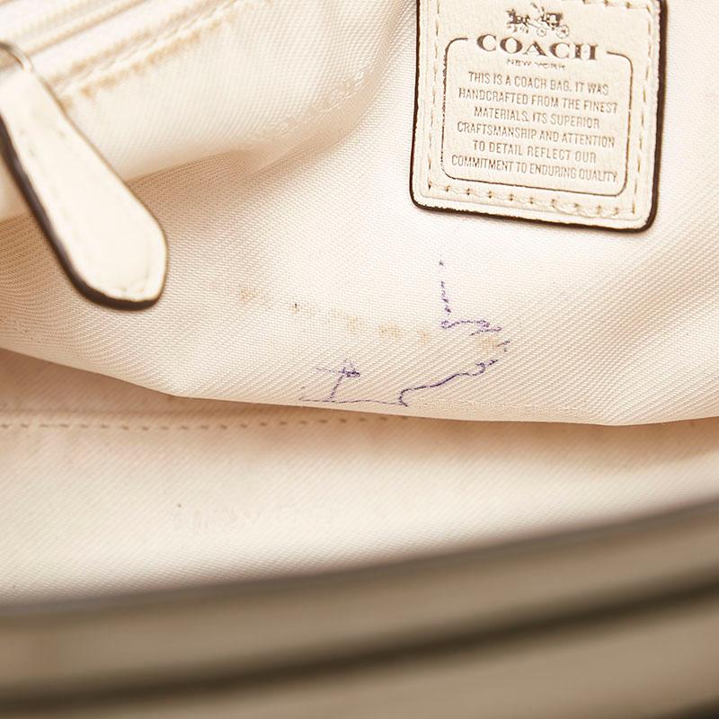 COACH（コーチ） ホワイト レザー ハンドバッグ ショルダーバッグ 2WAY