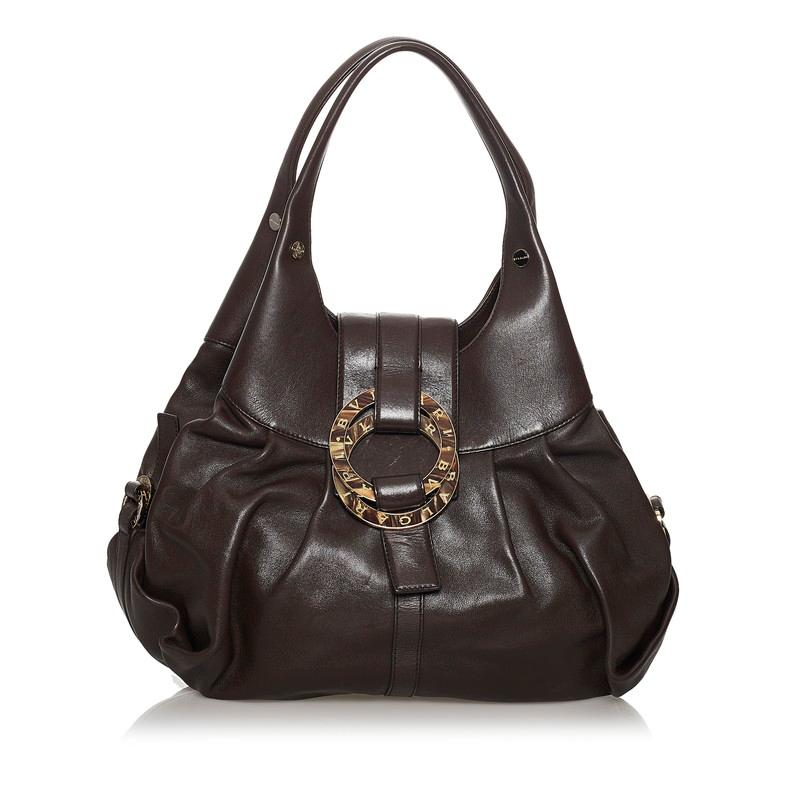 BVLGARI BVLGARI ブルガリ ブラウン レザー 肩掛け ショルダーバッグ