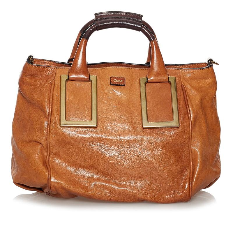 Chloe（クロエ） エテル ブラウン レザー ハンドバッグ ショルダー 