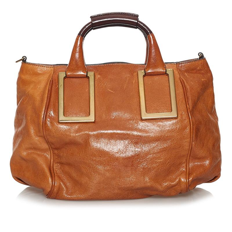 Chloe（クロエ） エテル ブラウン レザー ハンドバッグ ショルダー 